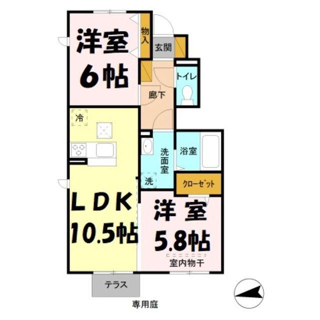 BEANS(2LDK/1階)の間取り写真
