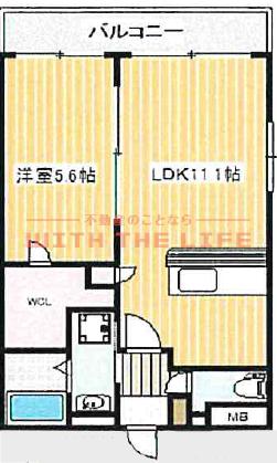 ソフィア21合川(1LDK/1階)の間取り写真