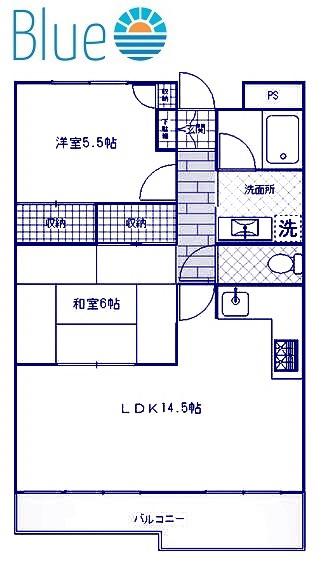 キャトルセゾン鎌倉(2LDK/1階)の間取り写真