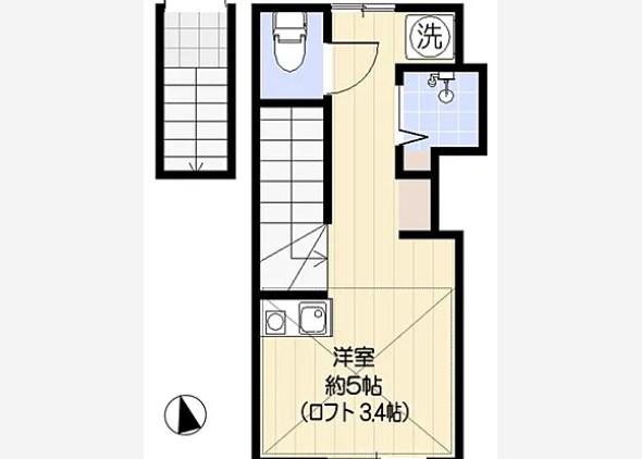 サラプリマベーラ(ワンルーム/2階)の間取り写真