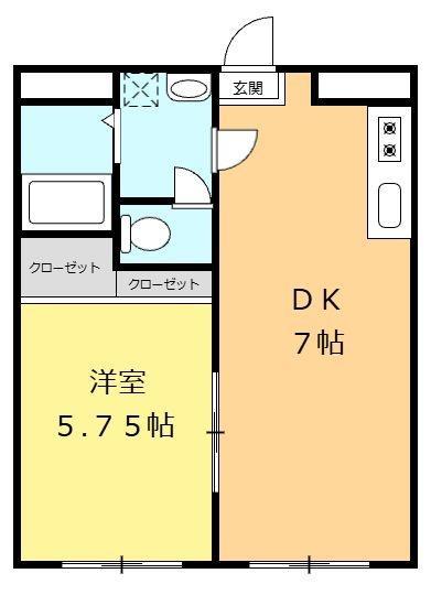 メゾンド石神井(1DK/1階)の間取り写真