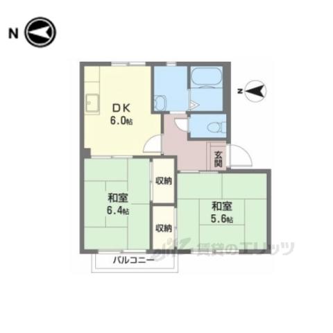 リバープラザA(2DK/1階)の間取り写真