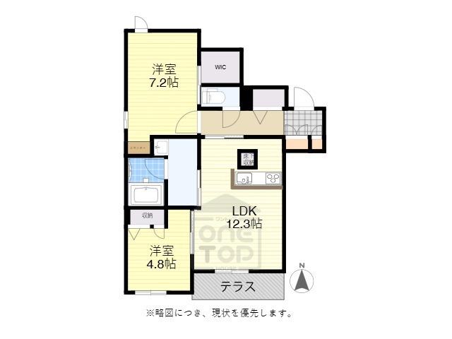 シャーメゾン豊中(2LDK/3階)の間取り写真
