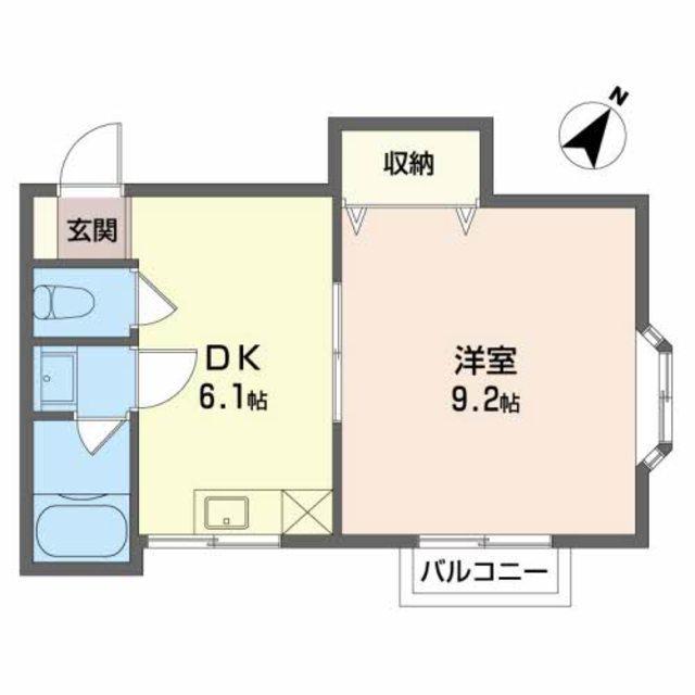メゾンドサンライズII(1DK/2階)の間取り写真