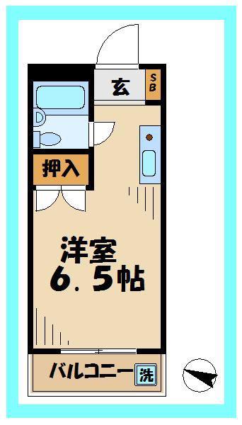 ゴールデンハイツ(1K/3階)の間取り写真