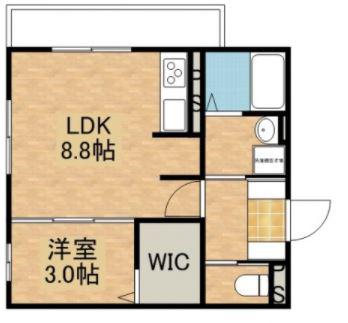ホスタ光ヶ丘(1LDK/2階)の間取り写真