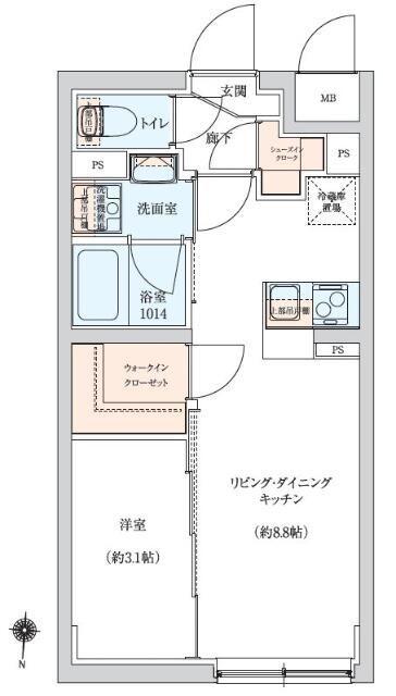 ラヴィエール羽田スカイゲート(1LDK/3階)の間取り写真