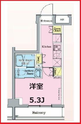 ハイズ新小岩(1K/7階)の間取り写真
