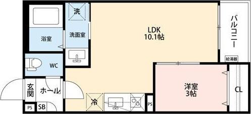GRANDBLUE TODAYUTAKAI(1LDK/2階)の間取り写真