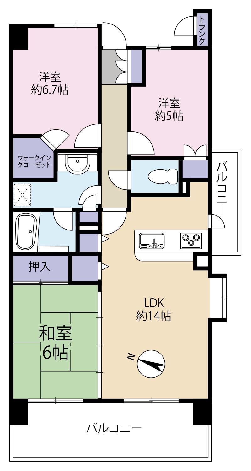 ソル・シエーナ川口(3LDK/13階)の間取り写真