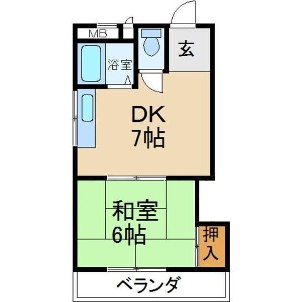 岡田マンション(1DK/3階)の間取り写真