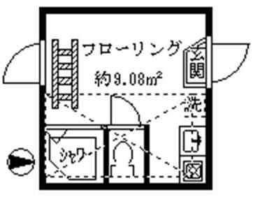 フェリスダリア(ワンルーム/1階)の間取り写真
