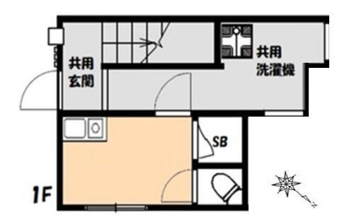西新宿4丁目コーポラス(ワンルーム/1階)の間取り写真