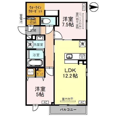 ブラン シャレム(2LDK/1階)の間取り写真