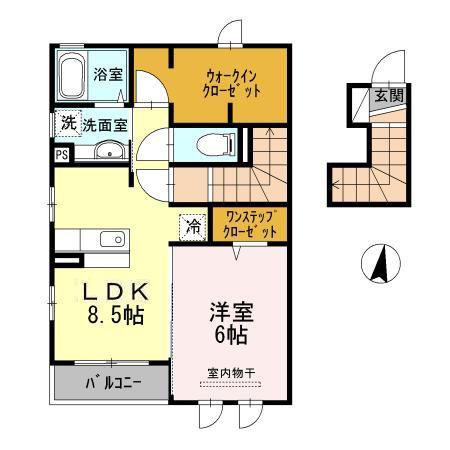 サンライズ(1LDK/2階)の間取り写真