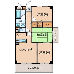 エトワール千代田(3LDK/10階)の間取り写真
