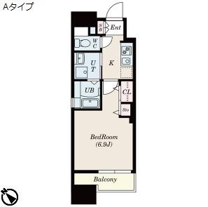 S-RESIDENCE本山(1K/4階)の間取り写真