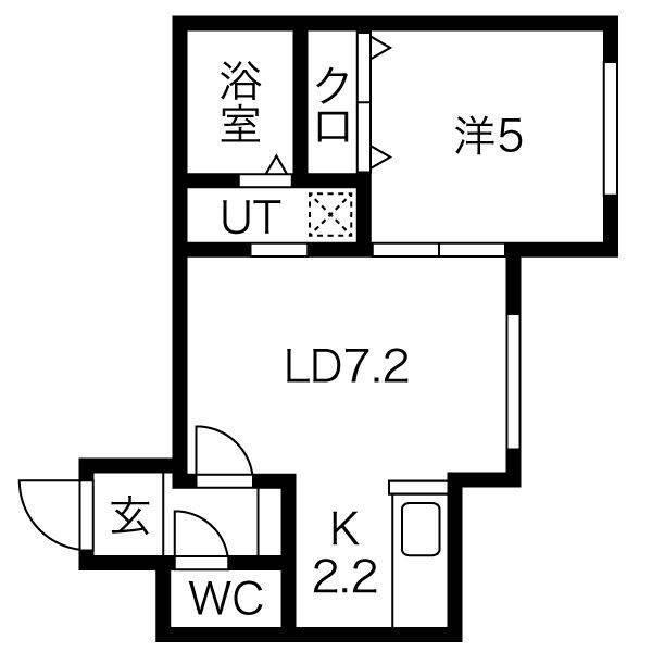 STELLA FISSA SHINSAPPOROステラフィッサ新札幌(1LDK/3階)の間取り写真