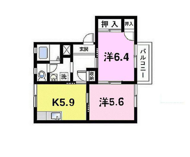 コーポNK(2K/2階)の間取り写真