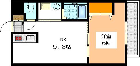 SAN HEIGHTS(1LDK/1階)の間取り写真