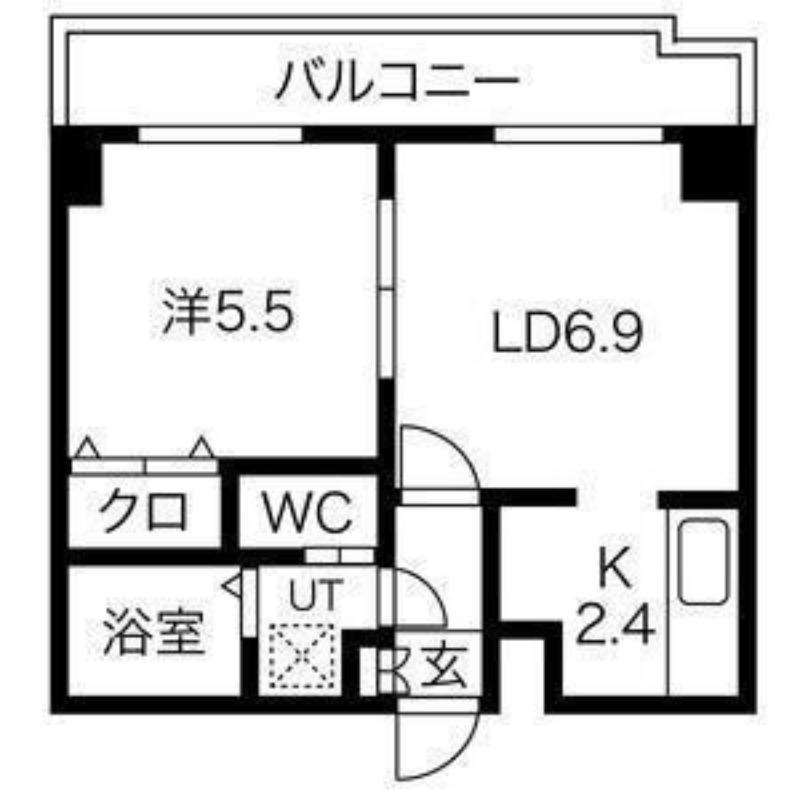 パークサイド月寒(1LDK/3階)の間取り写真