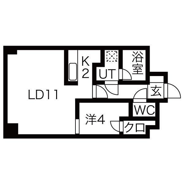 ノール山鼻(1LDK/6階)の間取り写真