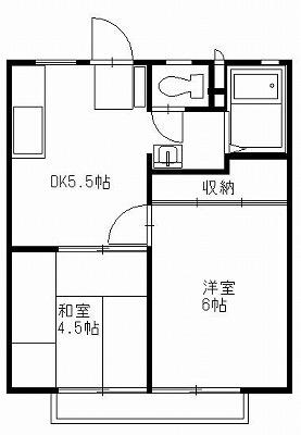 大森ハイツB(2DK/2階)の間取り写真