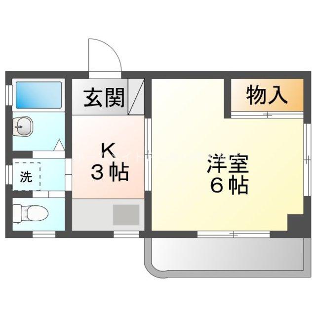 エコール松山(1K/3階)の間取り写真
