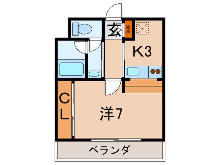 エスペランサ武庫之荘(1K/1階)の間取り写真