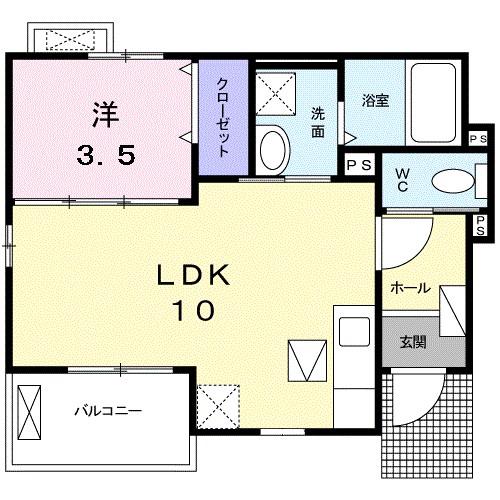 STAR C(1LDK/1階)の間取り写真
