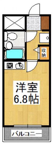 ライオンズマンション清瀬第二(ワンルーム/2階)の間取り写真