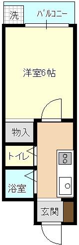 グリーンハイツ(1K/1階)の間取り写真