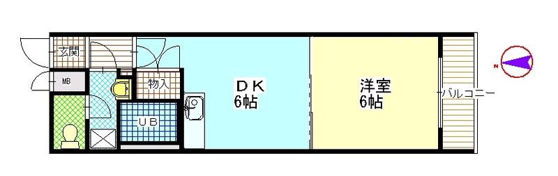 サニーヒルズ(1DK/1階)の間取り写真