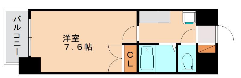 リファレンス県庁口(1K/3階)の間取り写真