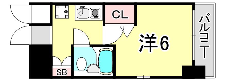 エスリード西宮(1K/5階)の間取り写真