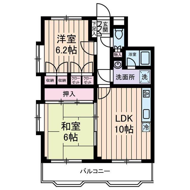 ソシエ西池袋第2(2LDK/2階)の間取り写真