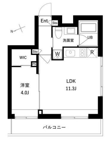 エスセナーリオ高輪(1LDK/2階)の間取り写真