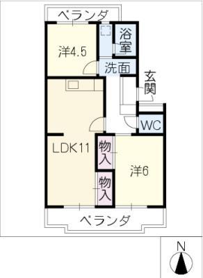 サンシティ小池(2LDK/3階)の間取り写真