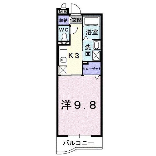 ルート11(1K/1階)の間取り写真
