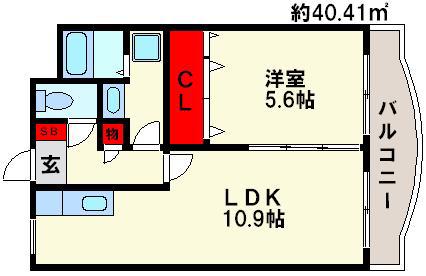 Mソレイユ21(1LDK/5階)の間取り写真