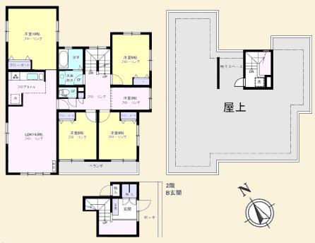 弦巻3丁目アパート(4LDK/2階)の間取り写真