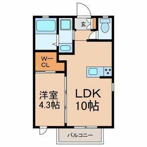 メゾンバーニーズ(1LDK/1階)の間取り写真