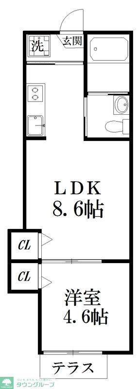 AIFORT.国領(1LDK/1階)の間取り写真