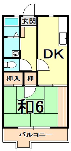 ウェルライフ片山(1DK/1階)の間取り写真