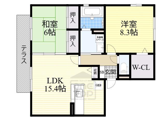 アメニティーコート(2LDK/1階)の間取り写真