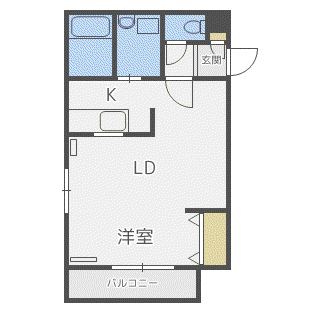 プリメーラ美園(1LDK/2階)の間取り写真