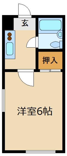 第一仙川ハイツ(1K/2階)の間取り写真