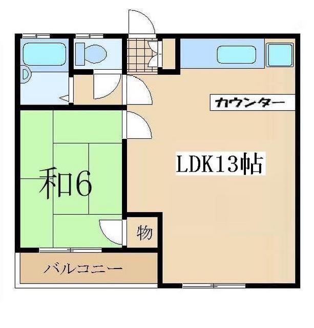グレースマンションやまざき(1LDK/1階)の間取り写真