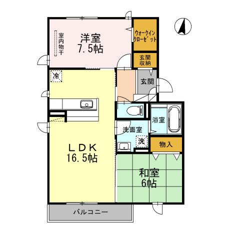 シューパレスIII(2LDK/2階)の間取り写真