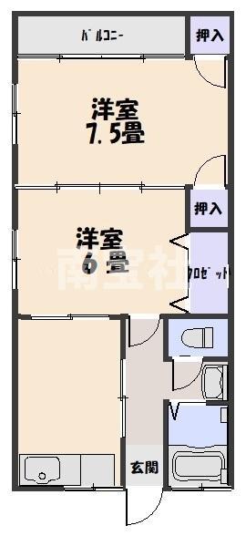 ルーチェA(2DK/2階)の間取り写真